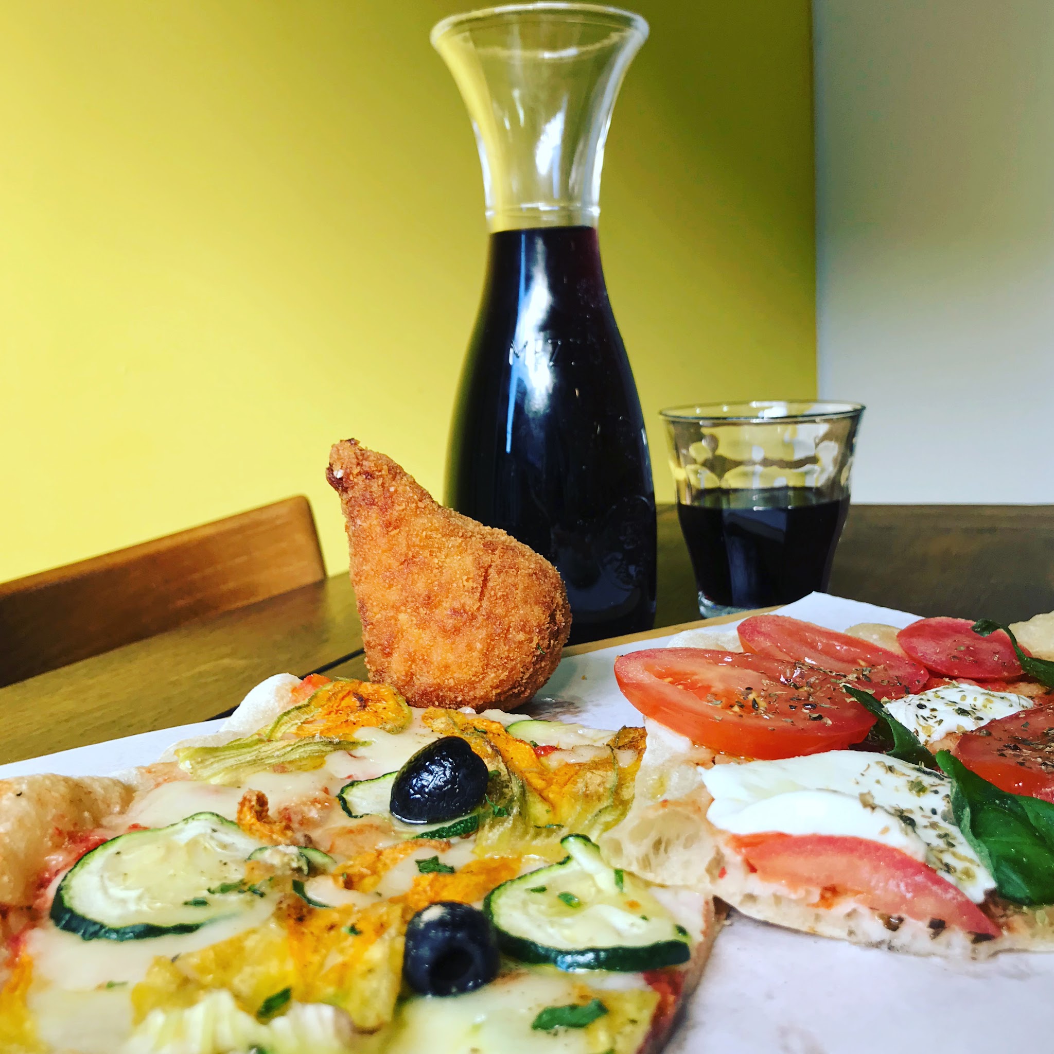Italian food and a carafe of wine at A Casa di Alessia